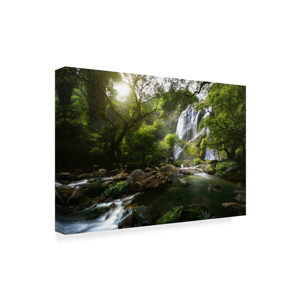 Patrick Foto 'Mountain Stream Waterfall' Canvas Art,22x32